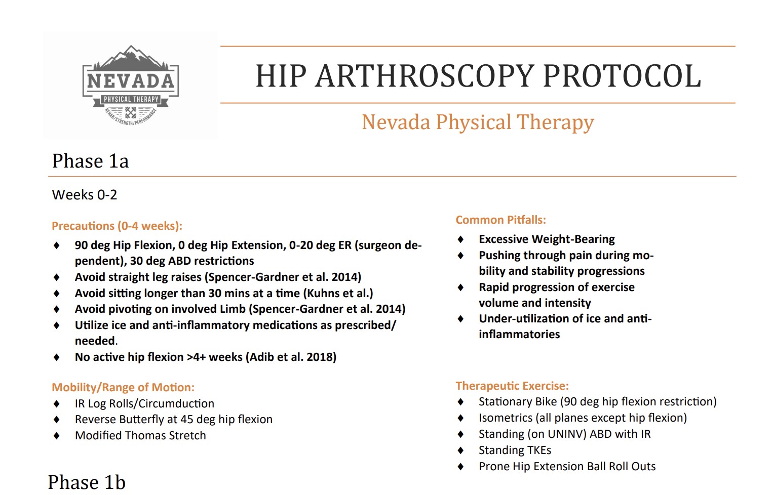 An Updated Hip Arthroscopy Labral Repair Rehabilitation Protocol